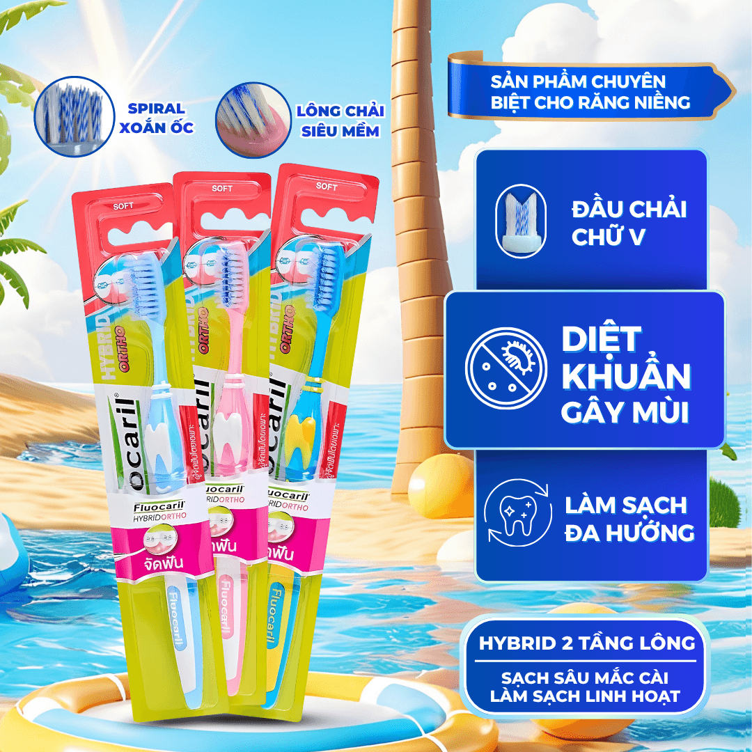 Bàn chải đánh răng cho người niềng răng Sabai Fluocaril