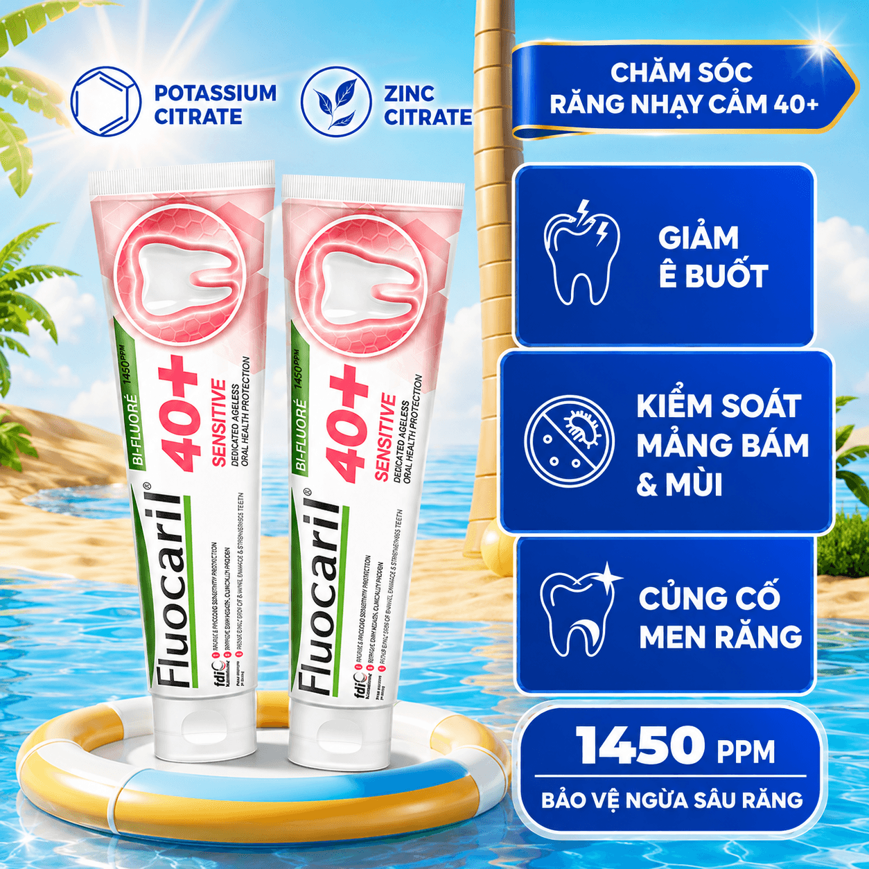 Kem đánh răng Fluocaril 40+ Sensitive