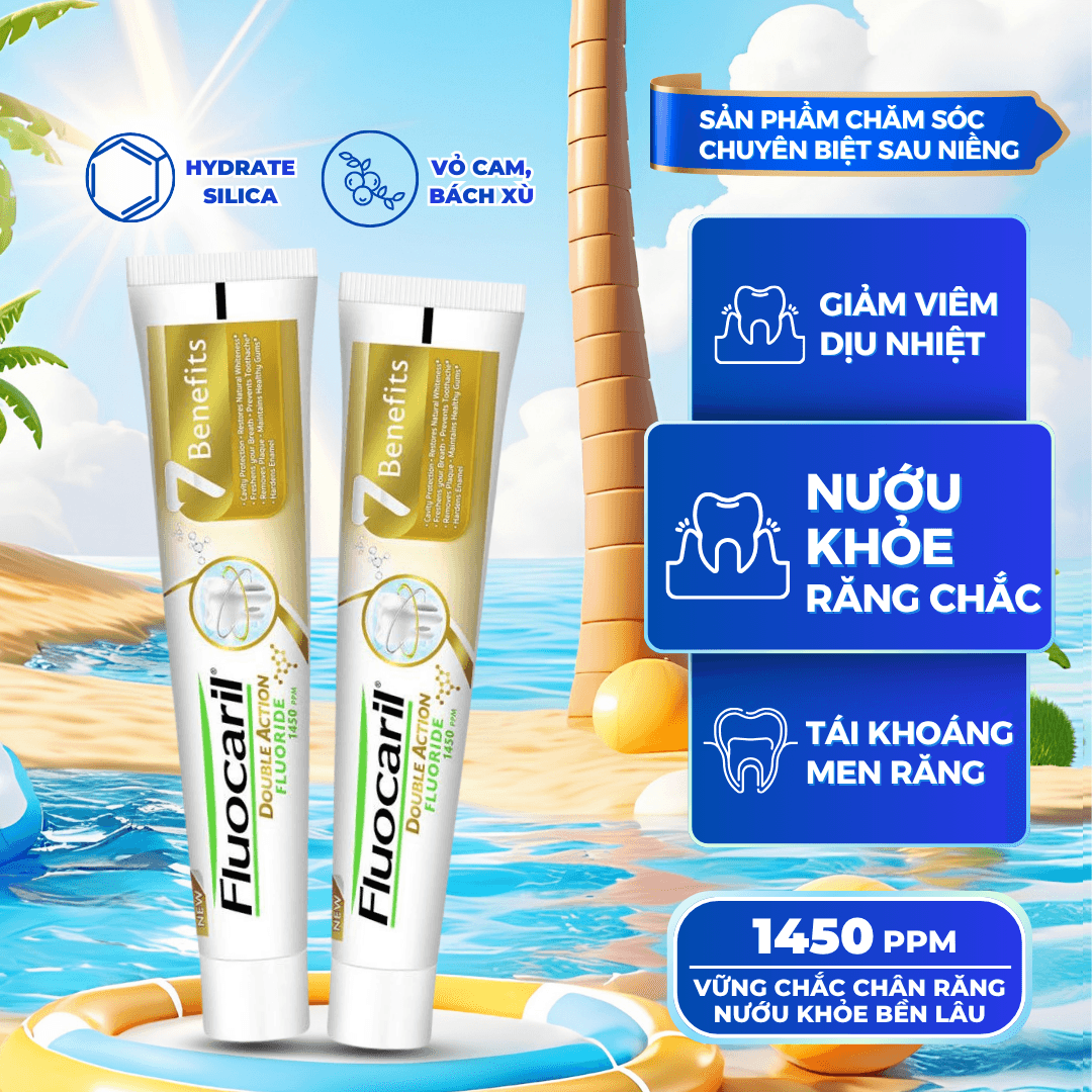 Kem đánh răng sau niềng Sabai Fluocaril 7 Benefits
