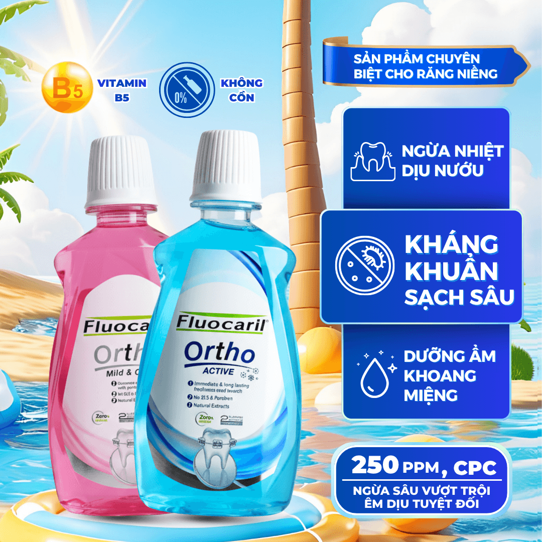 Nước súc miệng Sabai Fluocaril Ortho Thái Lan