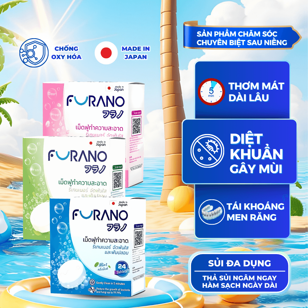 Viên sủi vệ sinh khay niềng răng và hàm duy trì Sabai Furano Thái Lan